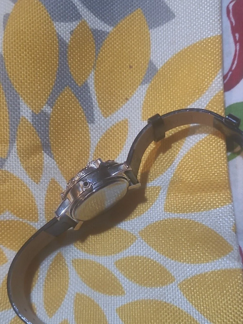 Victoria Wieck Black Patent Bracelet Watch with Crystal Panda Motif
